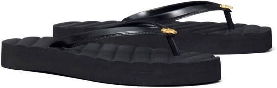 Tory Burch Kira teenslippers met logo Zwart