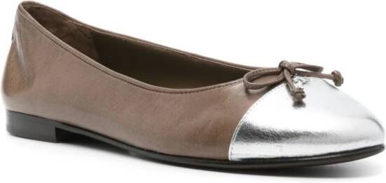 Tory Burch Leren ballerina's met strik-detail Bruin