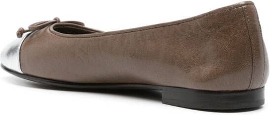 Tory Burch Leren ballerina's met strik-detail Bruin