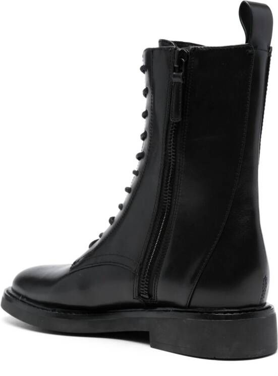 Tory Burch Leren combat boots Zwart