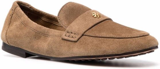 Tory Burch Leren loafers Bruin