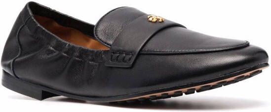 Tory Burch Leren loafers Zwart