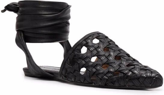 Tory Burch Leren sandalen Zwart