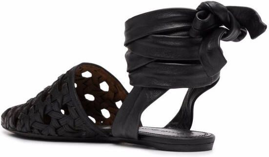 Tory Burch Leren sandalen Zwart