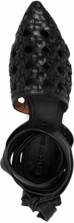 Tory Burch Leren sandalen Zwart