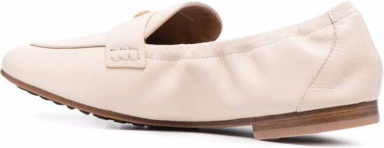 Tory Burch Loafers met logoplakkaat Beige