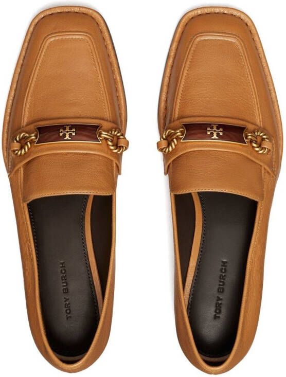 Tory Burch Loafers met logoplakkaat Bruin