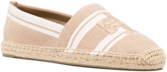 Tory Burch logo-embroidered flat espadrilles Beige