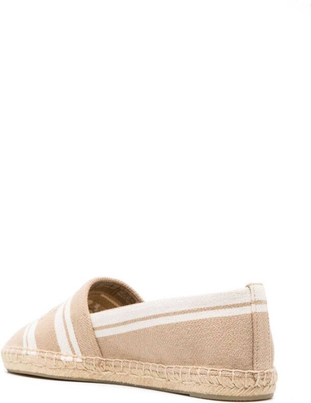 Tory Burch logo-embroidered flat espadrilles Beige