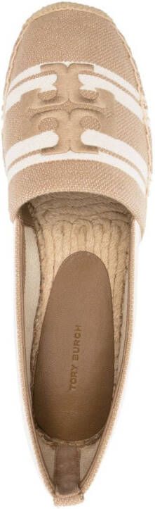 Tory Burch logo-embroidered flat espadrilles Beige