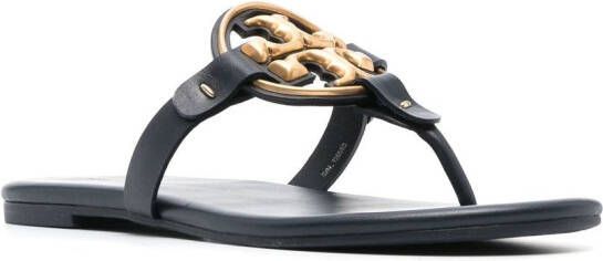 Tory Burch Slippers met logoplakkaat Blauw