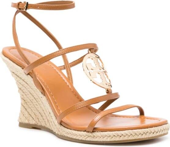 Tory Burch Miller 85 mm leren espadrilles Bruin