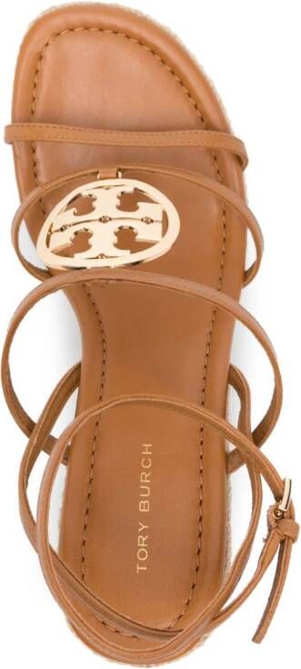 Tory Burch Miller 85 mm leren espadrilles Bruin