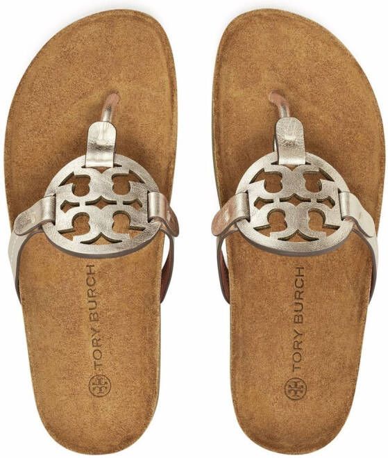 Tory Burch Miller Cloud leren sandalen Goud