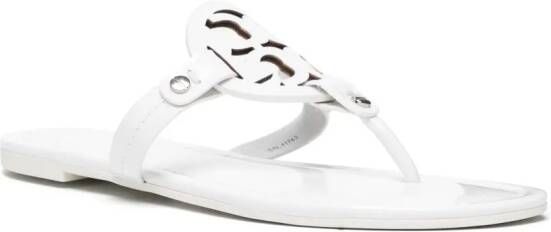 Tory Burch Miller leren teenslippers Wit