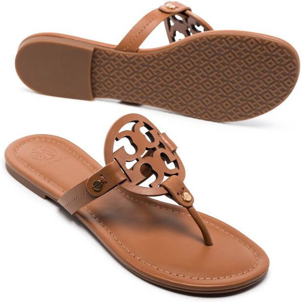 Tory Burch Miller leren sandalen Bruin