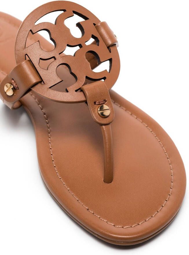 Tory Burch Miller leren sandalen Bruin