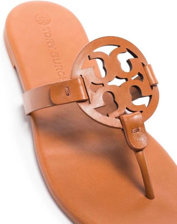 Tory Burch Miller leren sandalen Bruin