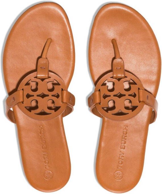 Tory Burch Miller leren sandalen Bruin