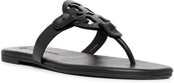 Tory Burch Miller leren sandalen Zwart