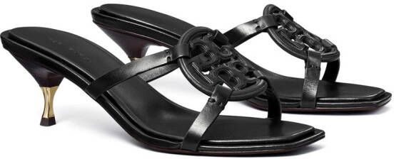 Tory Burch Geo Bombe Miller 55mm leren sandalen Zwart