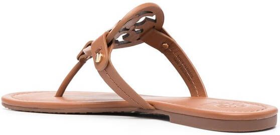 Tory Burch Miller sandalen met logo Bruin