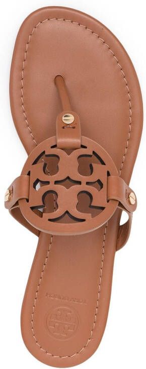 Tory Burch Miller sandalen met logo Bruin