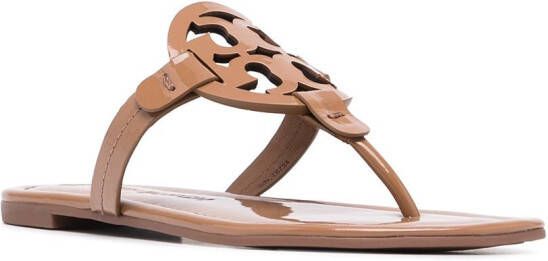 Tory Burch Miller sandalen met logo Bruin