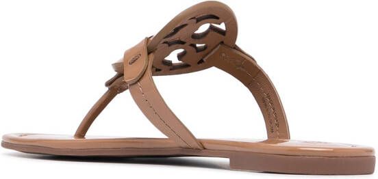 Tory Burch Miller sandalen met logo Bruin