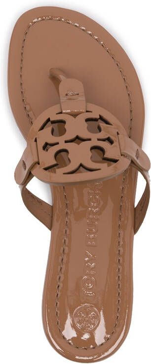 Tory Burch Miller sandalen met logo Bruin