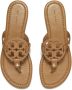 Tory Burch Miller teenslippers met logopatroon Beige - Thumbnail 3