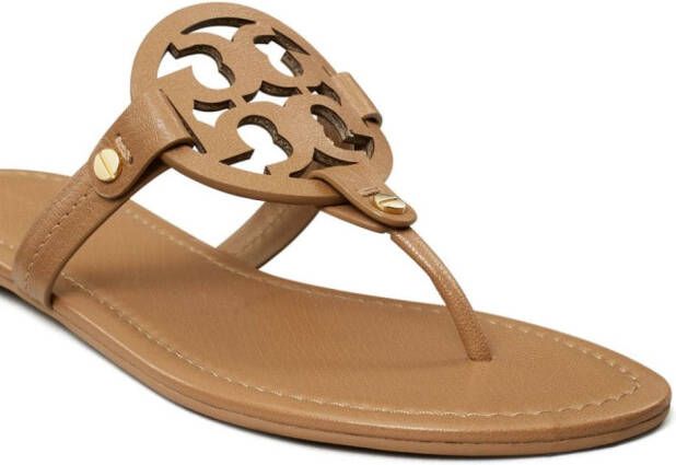 Tory Burch Miller teenslippers met logopatroon Beige