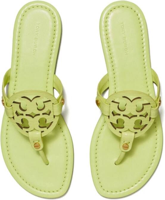 Tory Burch Miller teenslippers met logopatroon Groen