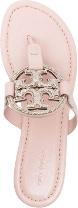 Tory Burch Miller teenslippers Roze