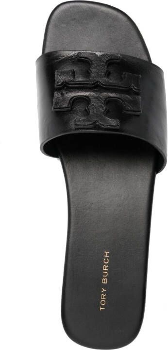 Tory Burch Sandalen met logopatch Zwart