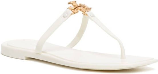 Tory Burch Roxane Jelly slippers met logo plakkaat Wit