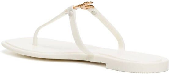 Tory Burch Roxane Jelly slippers met logo plakkaat Wit
