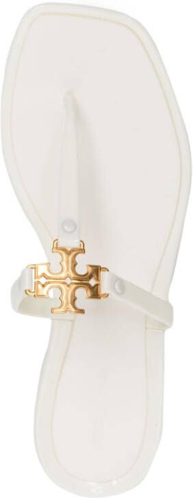 Tory Burch Roxane Jelly slippers met logo plakkaat Wit