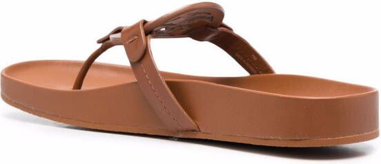 Tory Burch Sandalen met logopatch Bruin