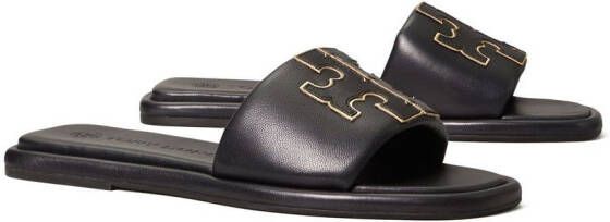 Tory Burch Slippers met patch Zwart