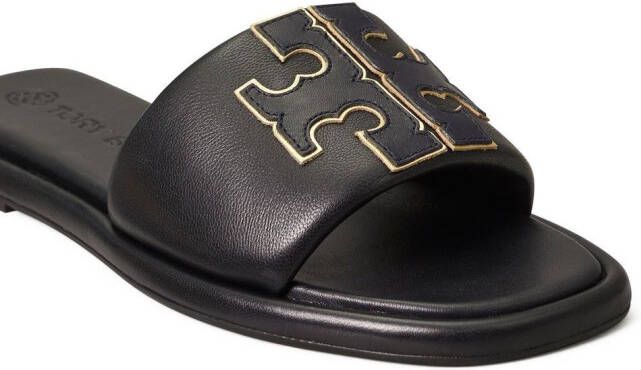 Tory Burch Slippers met patch Zwart