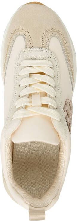 Tory Burch Sneakers met logopatch Beige