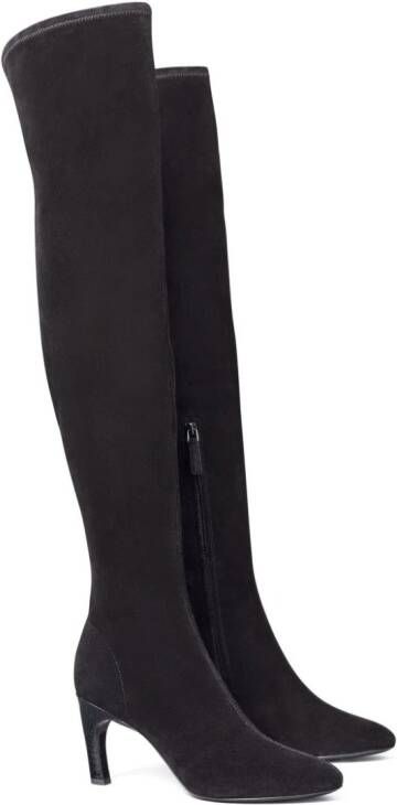 Tory Burch 80 mm suède laarzen Zwart