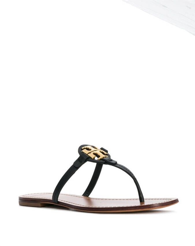 Tory Burch T-medaillon sandalen Zwart