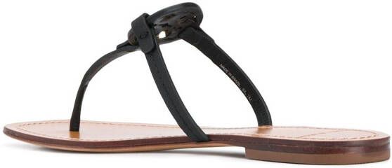 Tory Burch T-medaillon sandalen Zwart
