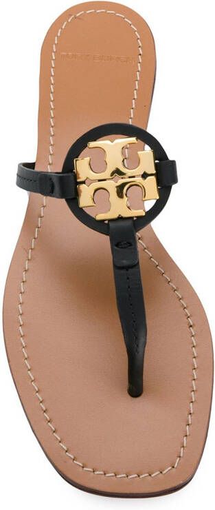 Tory Burch T-medaillon sandalen Zwart