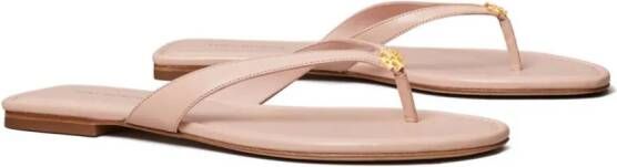 Tory Burch Teenslippers met logoplakkaat Roze