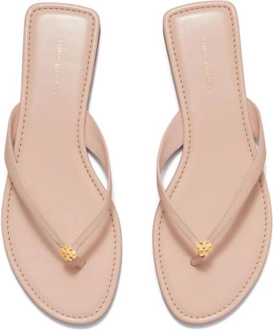 Tory Burch Teenslippers met logoplakkaat Roze