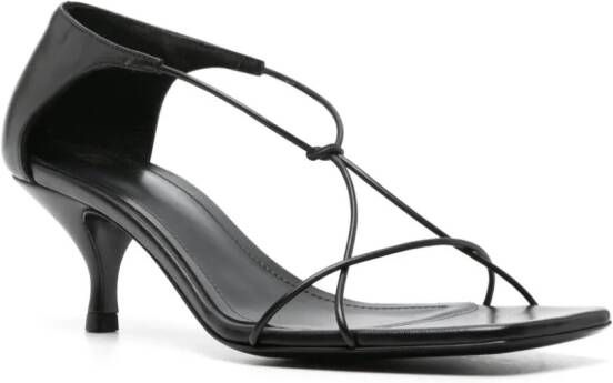 TOTEME Knot 55mm leren sandalen Zwart