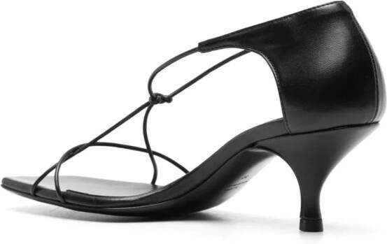TOTEME Knot 55mm leren sandalen Zwart